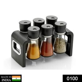 0100 Revolving Plastic Spice Rack Masala Organiser (6 Pcs)