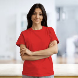 Women’s Plain Red T-shirt | Boyfriend Fit