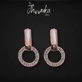 Rosegold Dangle Diamond Earrings