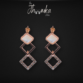 Rosegold Dangle Diamond Earrings