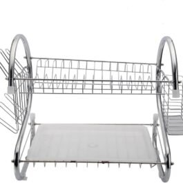 7793 STAINLESS STEEL RECTANGLE DISH DRAINER RACK / BASKET WITH DRIP TRAY