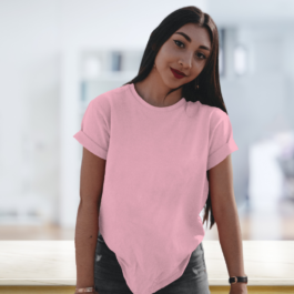 Women’s Plain Pink T-shirt | Boyfriend Fit