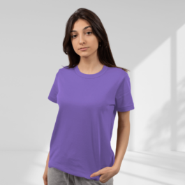 Women’s Plain Purple T-shirt | Boyfriend Fit