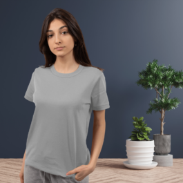 Women’s Plain Grey T-shirt | Boyfriend Fit