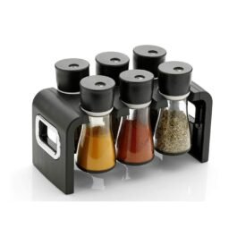 0100 Revolving Plastic Spice Rack Masala Organiser (6 Pcs)